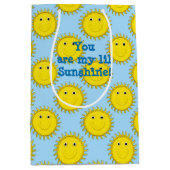 Sunshine Happy Face-Blue Gift Bag-M Medium Cadeauzakje (Voorkant)