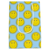 Sunshine Happy Face-Blue Gift Bag-M Medium Cadeauzakje (Achterkant)