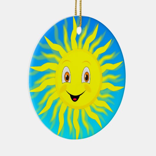 Sunshine Happy Face Keramisch Ornament (Rechts)
