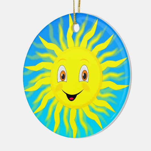 Sunshine Happy Face Keramisch Ornament (Links)