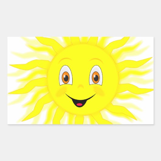 Sunshine Happy Face Rechthoekige Sticker (Voorkant)