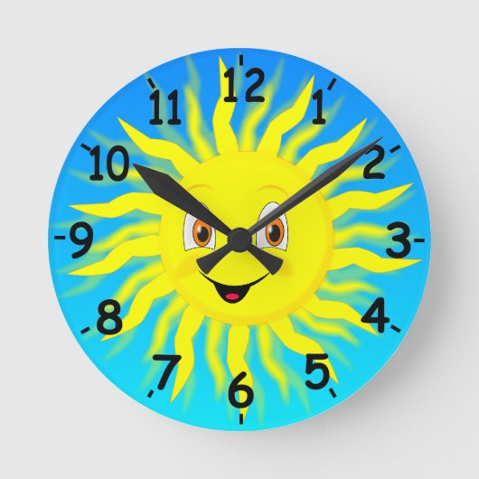 Sunshine Happy Face Ronde Klok (Voorkant)