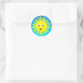 Sunshine Happy Face Ronde Sticker (Tas)