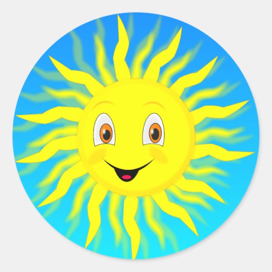 Sunshine Happy Face Ronde Sticker (Voorkant)