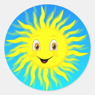 Sunshine Happy Face Ronde Sticker