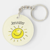 Sunshine Happy Face Sleutelhanger (Achterkant)