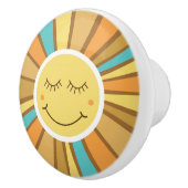 Sunshine Happy Sun Hippie Retro Cute Kinderen Keramische Knop (Rechts)