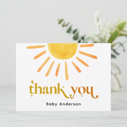Sunshine Hartelijk dank Bedankkaart (Staand voorkant)