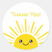 Sunshine Hartelijk dank Ronde Sticker (Voorkant)