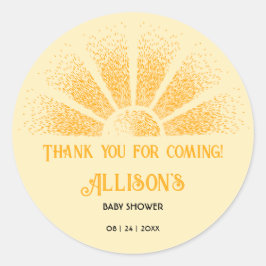 Sunshine Hartelijk dank Ronde Sticker