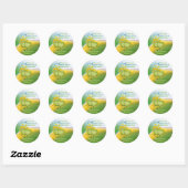 Sunshine Hearts 20th Wedding Jubileum Party Ronde Sticker (Vel)