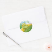 Sunshine Hearts 20th Wedding Jubileum Party Ronde Sticker (Envelop)