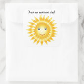 Sunshine - Heb een Geweldige dag Vierkante Sticker (Tas)