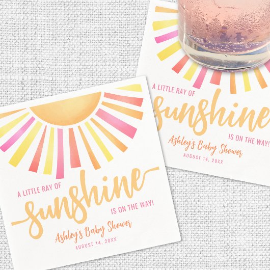 Sunshine Helder Roze Baby shower Servet