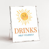 Sunshine Here Comes The Son Baby shower Drink Poster