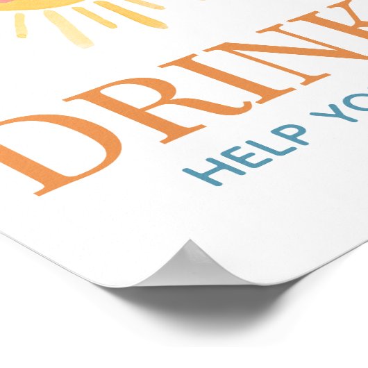 Sunshine Here Comes The Son Baby shower Drink Poster (Hoek)