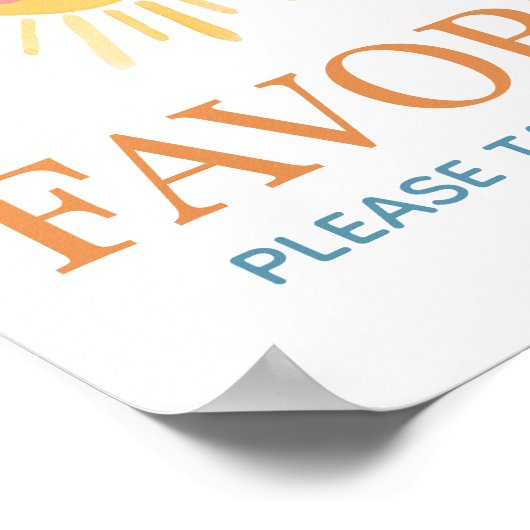 Sunshine Here Comes The Son Baby shower Favors Poster (Hoek)