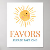 Sunshine Here Comes The Son Baby shower Favors Poster (Voorkant)