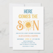 Sunshine Here Comes The Son Baby shower Kaart (Voorkant)