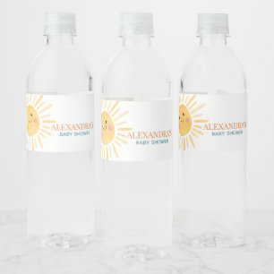 Sunshine Here Comes The Son Baby shower Waterfles Etiket