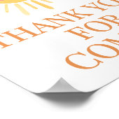 Sunshine Here Comes The Son Bedankt voor je komst Poster (Hoek)