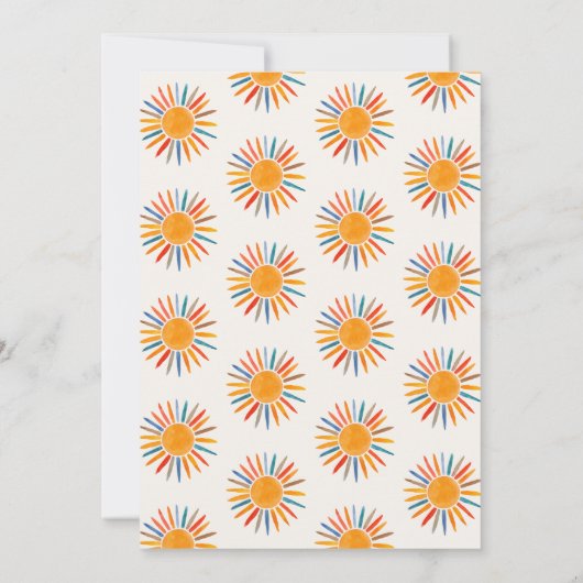 Sunshine Here Comes The Son Boy Baby shower Kaart (Achterkant)