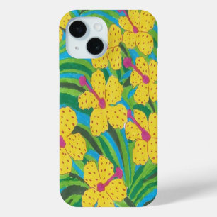 Sunshine Hibiscus Tropical print iPhone 15 Case
