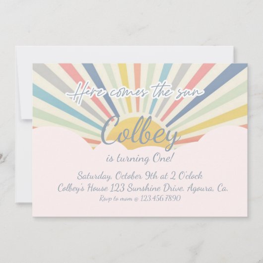 SUNSHINE, HIER KOMT DE ZON, OM HET EVEN WELKE LEEF KAART (Voorkant)