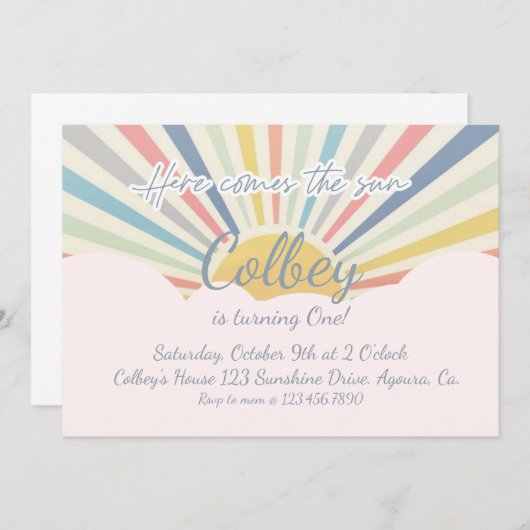 SUNSHINE, HIER KOMT DE ZON, OM HET EVEN WELKE LEEF KAART (Voorkant / Achterkant)