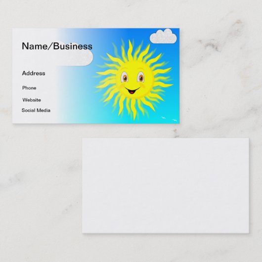 Sunshine in Blue Sky Visitekaartje (Voorkant / Achterkant)