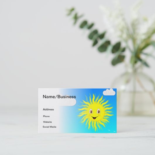 Sunshine in Blue Sky Visitekaartje (Staand voorkant)