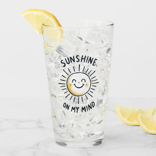 Sunshine in mijn gedachten glas (Voorkant ijs)