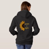 Sunshine in Progress – Cute Half Sunflower Women’s Hoodie (Achterkant volledig)