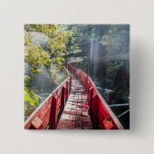 Sunshine in Termas Geometricas, Conaripe, Chil Vierkante Button 5,1 Cm (Voorkant)