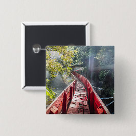 Sunshine in Termas Geometricas, Conaripe, Chil Vierkante Button 5,1 Cm