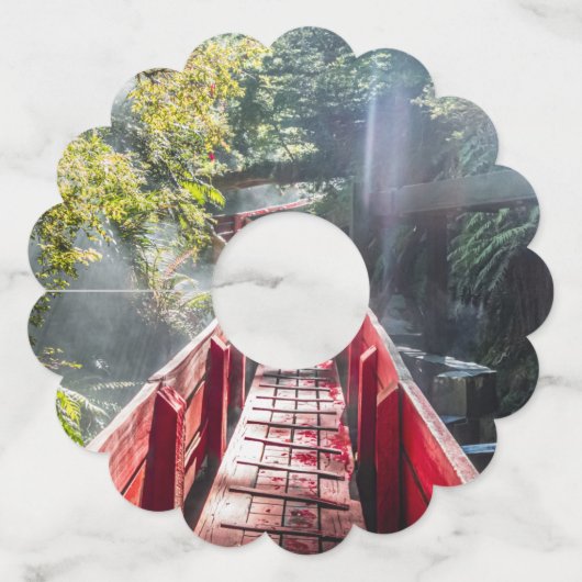 Sunshine in Termas Geometricas, Conaripe, Chil Wijnglaslabel (Achterkant)