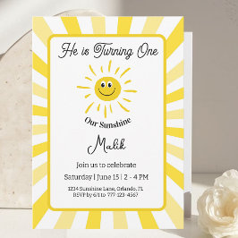 Sunshine Invitation Kids Birthday Party Kaart