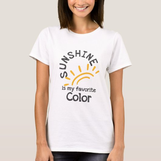 Sunshine is Mijn favoriete kleur T-shirt (Voorkant)