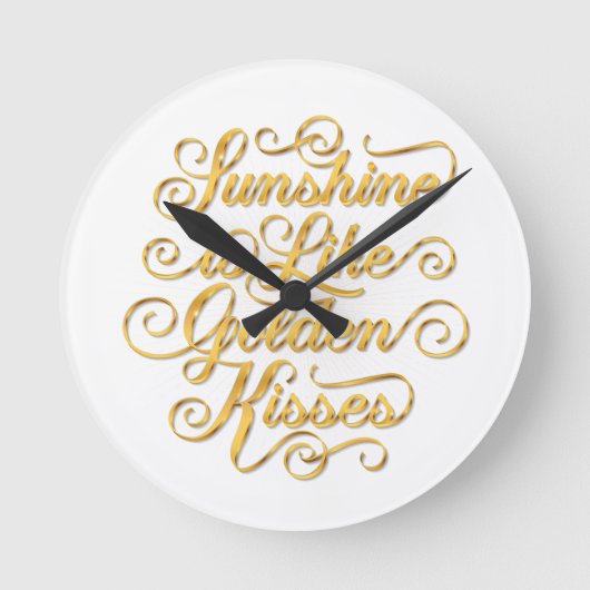 Sunshine is net als Golden Kisses Wall Clock Ronde Klok (Voorkant)