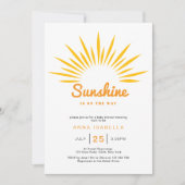 Sunshine is onderweg naar Boho Baby shower Invitat Kaart (Voorkant)