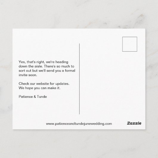 Sunshine Joy Foto Bruiloft Save the Date Briefkaart (Achterkant)