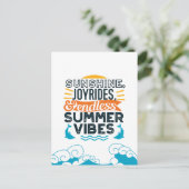 Sunshine & Joyrides - Eindeloze zomer vibes citaat Briefkaart (Staand voorkant)