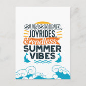 Sunshine & Joyrides - Eindeloze zomer vibes citaat Briefkaart (Voorkant)