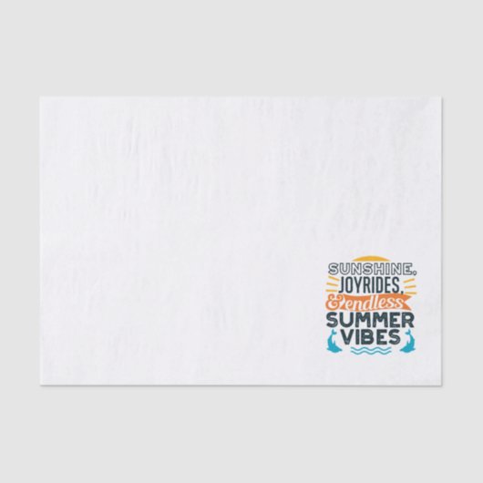 Sunshine & Joyrides - Eindeloze zomer vibes citaat Tissuepapier (Voorkant)