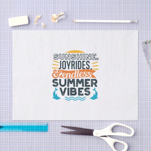 Sunshine & Joyrides - Eindeloze zomer vibes citaat Tissuepapier (Craft)