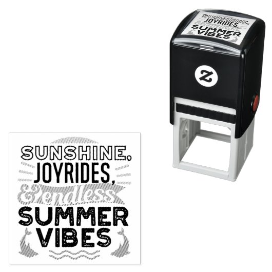 Sunshine & Joyrides - Eindeloze zomer vibes citaat Zelfinktende Stempel (In situ)