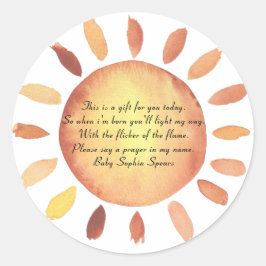 Sunshine. Kaartenlabel Prayer Ronde Sticker
