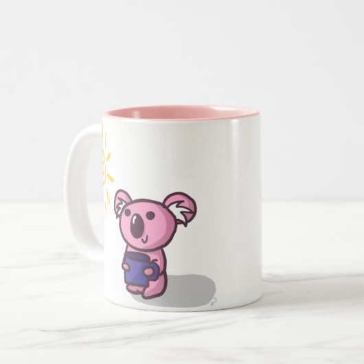 Sunshine Koala - Roze Tweekleurige Koffiemok (Voorkant links)