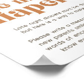 Sunshine Late Naight Diaper Boho Baby shower Sign Poster (Hoek)