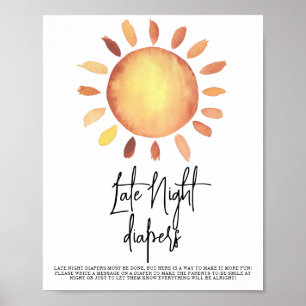 Sunshine Late Night luiers Poster